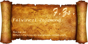 Felvinczi Zsigmond névjegykártya